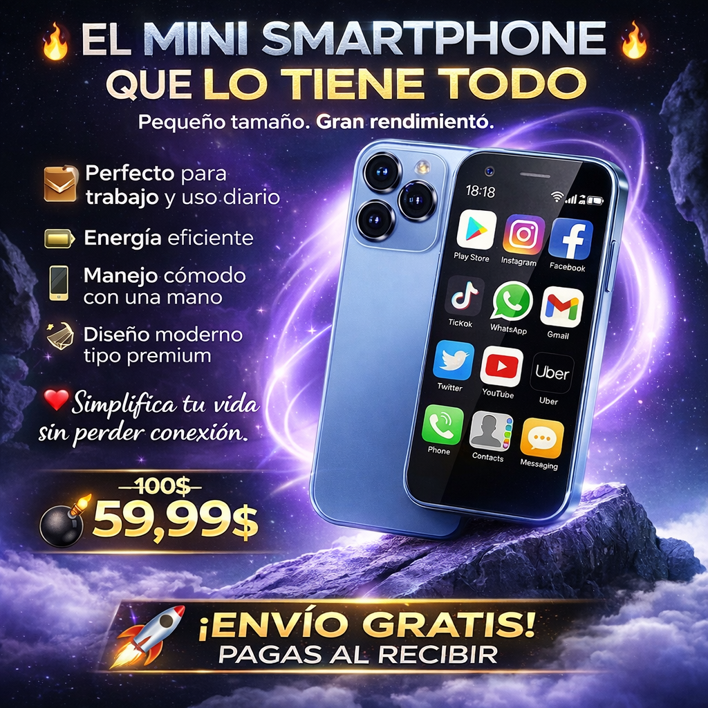 MINI SMART PHONE IDEAL PARA USO DIARIO PERFECTO COMO REGALO CALIDAD Y ESTILO ACCESIBLE +ENVIO GRATIS + PAGAS AL RESIBIR